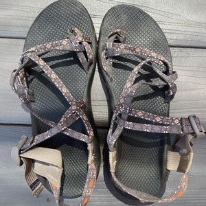 SIZE 11 ORANGE AND GREY CHACO’S